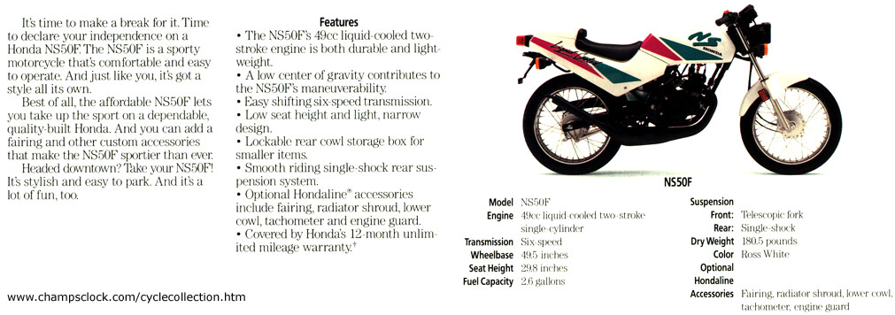 1990 Honda ns50f specs #6